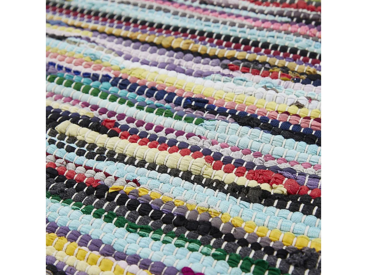 Tappeto Kilim 50x80 rettangolo intrecciato in cotone multicolore fantasia etnica TIMULTI