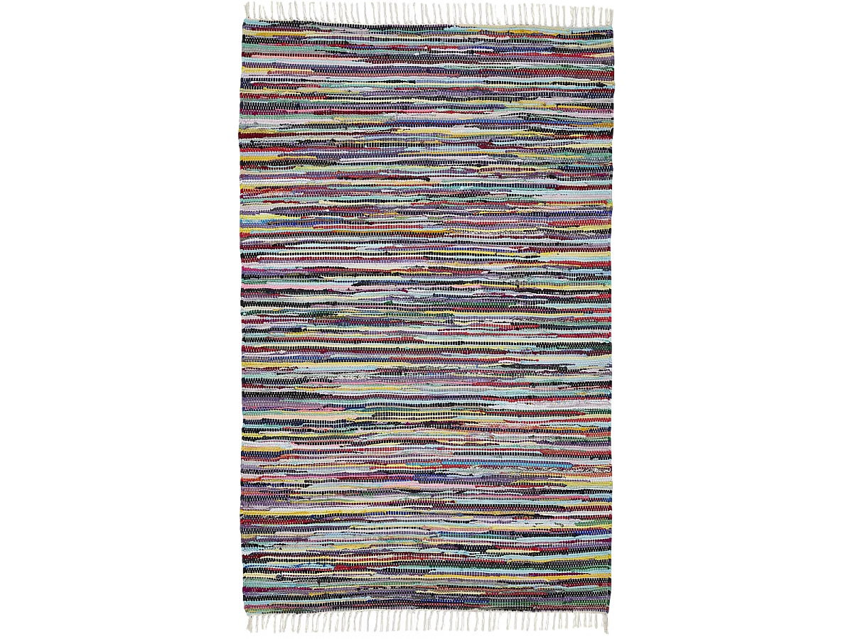 Tappeto Kilim 50x80 rettangolo intrecciato in cotone multicolore fantasia etnica TIMULTI