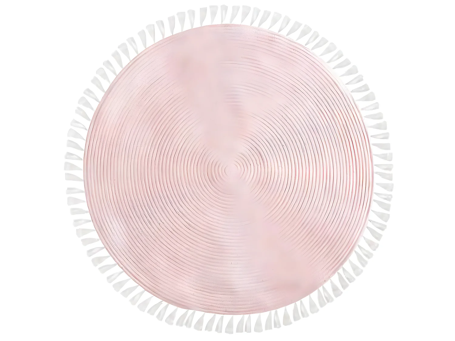 Tapis ronde en coton et polyester coloris rose - Diamètre : 90 cm