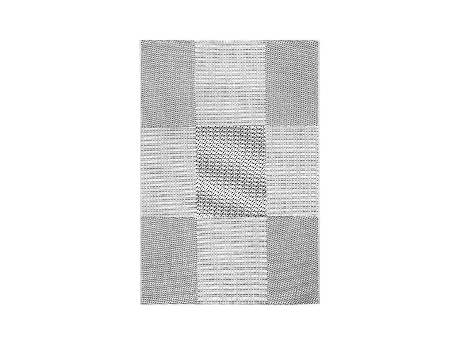 Tapis extérieur 67x140 tissé kilim gris et gris clair EXTERNA