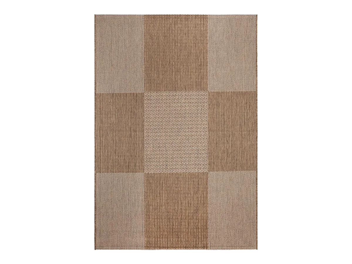 Tapis extérieur 67x140 tissé kilim marron EXTERNA