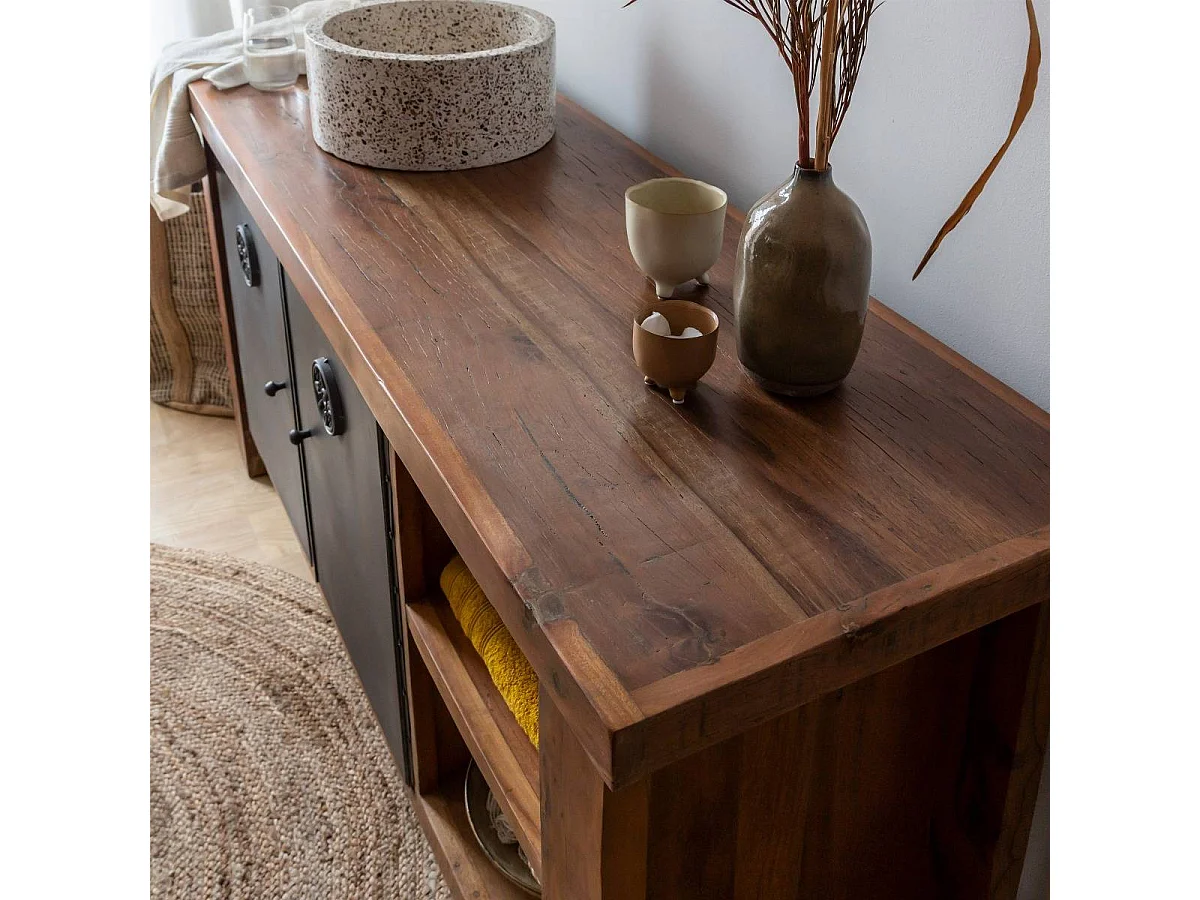 Meuble sous vasque en bois recyclé Hector