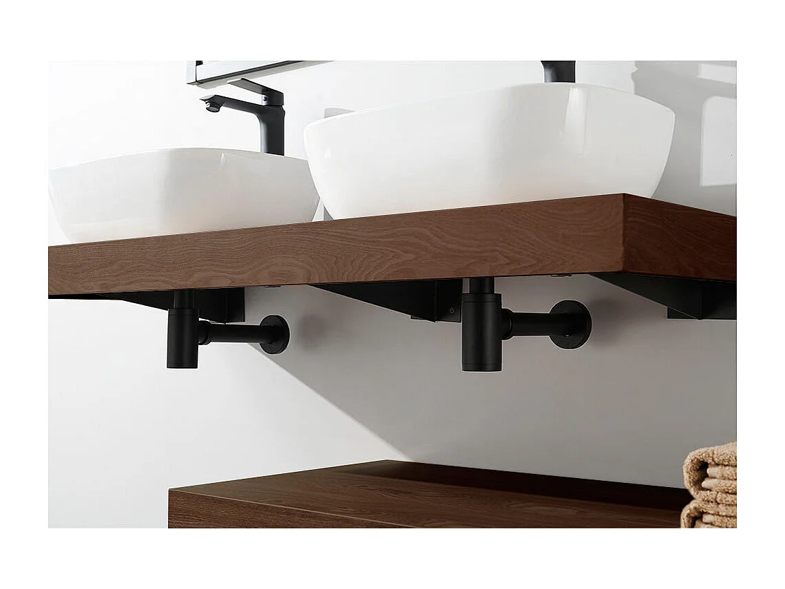 Plan suspendu pour vasque TOP noyer 100 x 46 cm