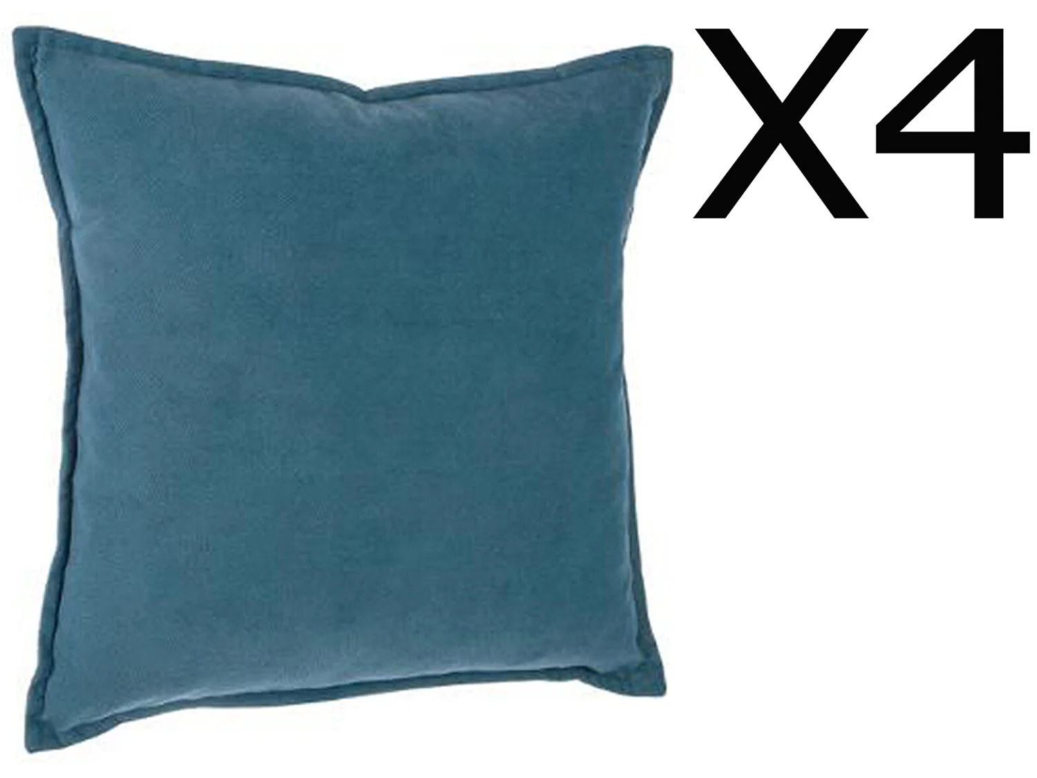 Lot de 4 coussins en polyester coloris bleu orage - Dim : L.45 x l.45 cm