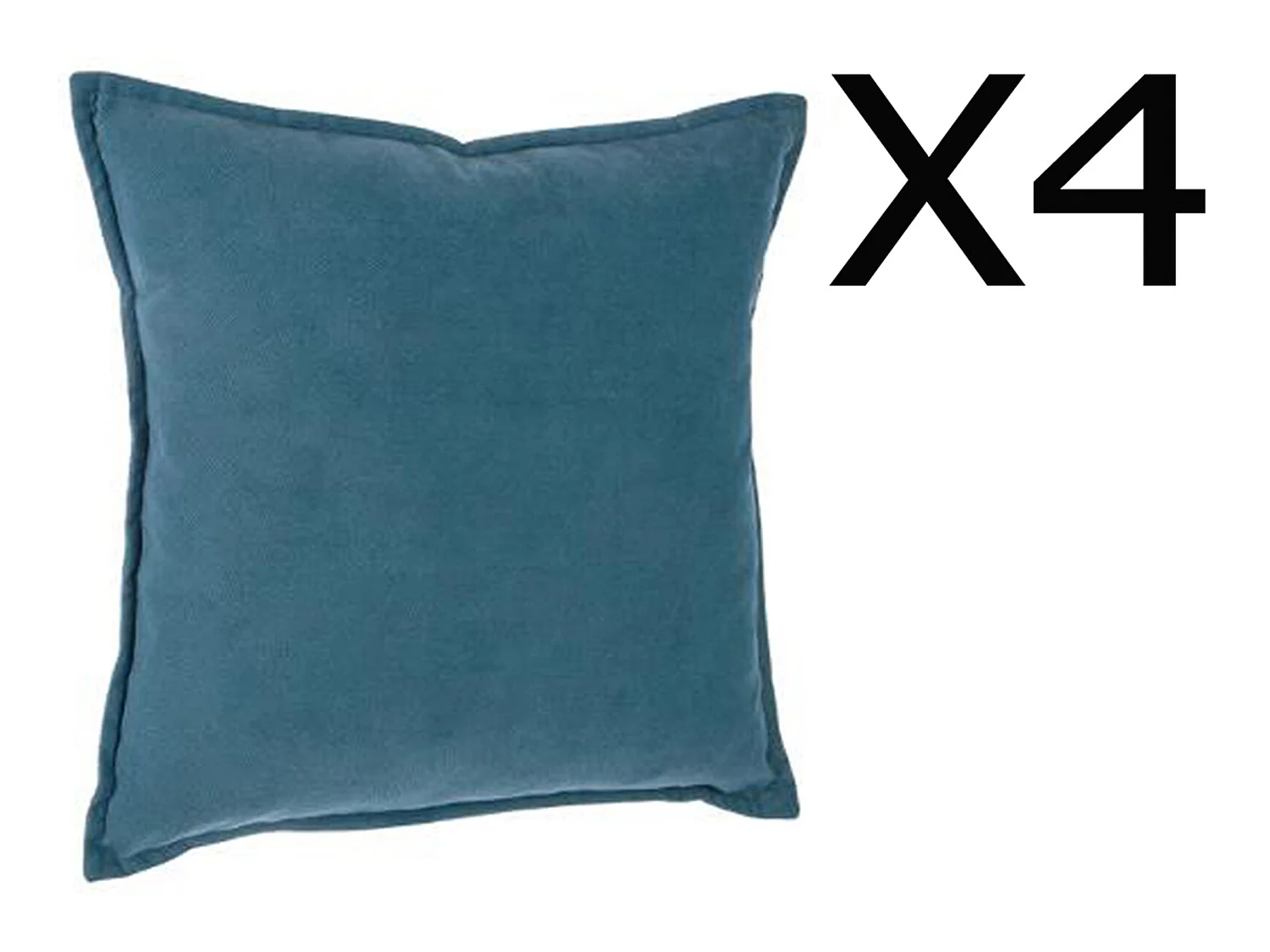 Lot de 4 coussins en polyester coloris bleu orage - Dim : L.45 x l.45 cm