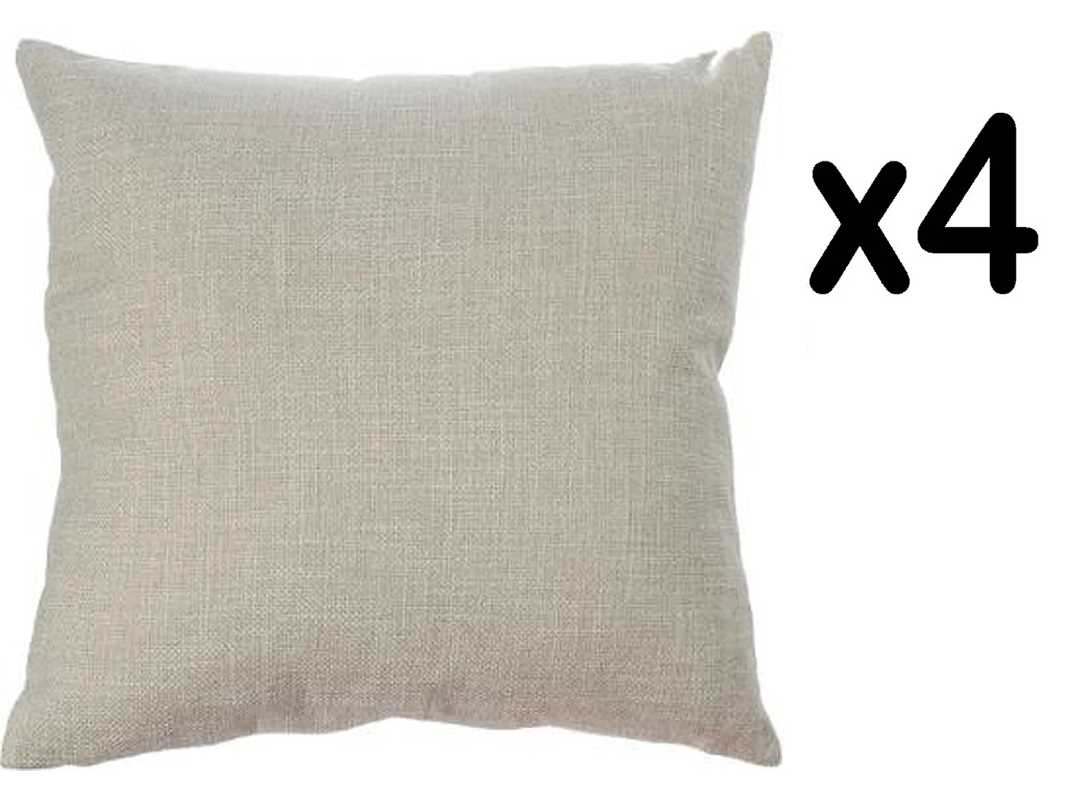 Lot de 4 coussins carrés en Polyester coloris beige - Dim : L40 x l40 cm