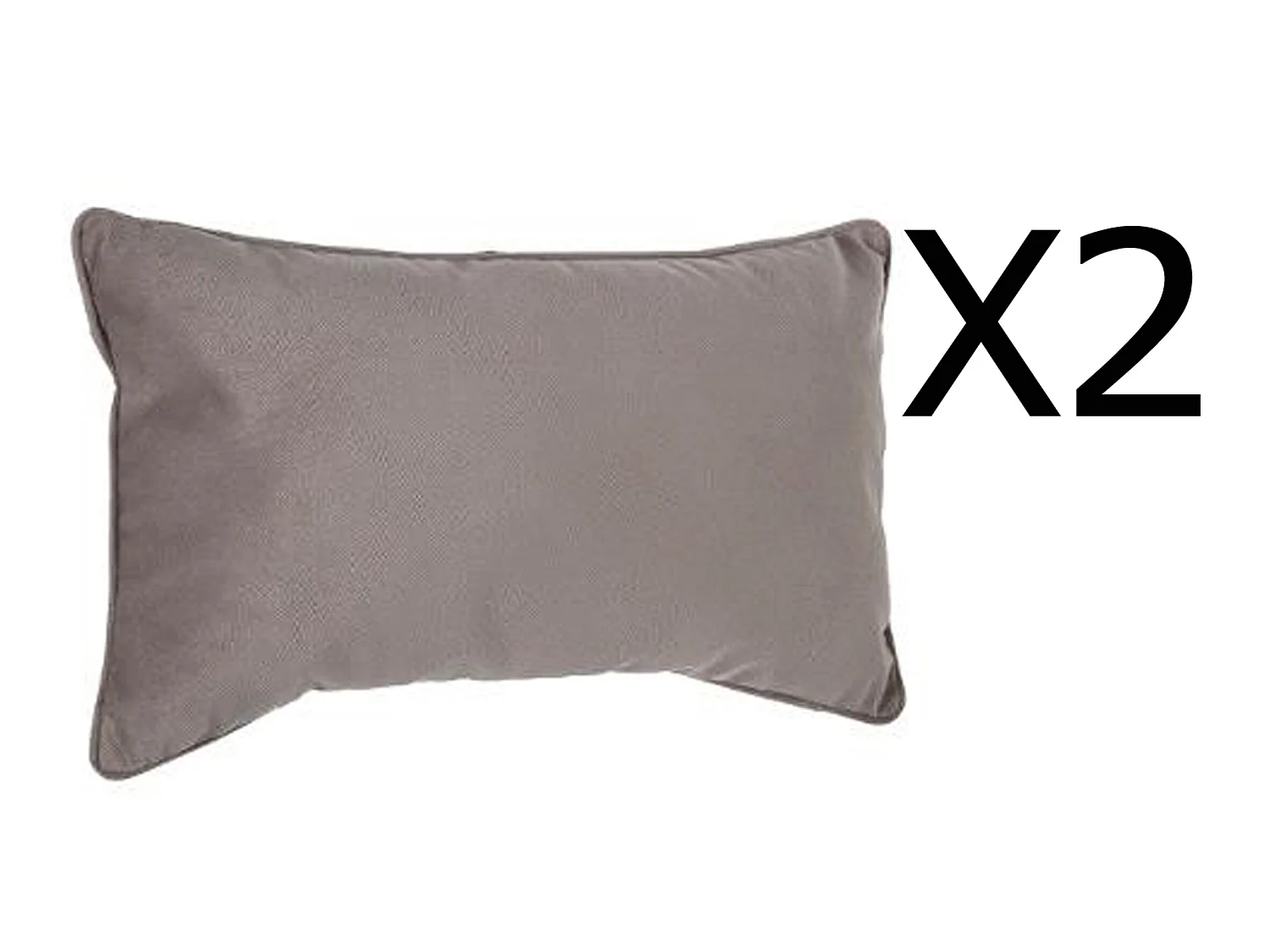 Lot de 2 coussins rectangulaires 100% polyester coloris taupe - Dim : L.50 x l.30 cm