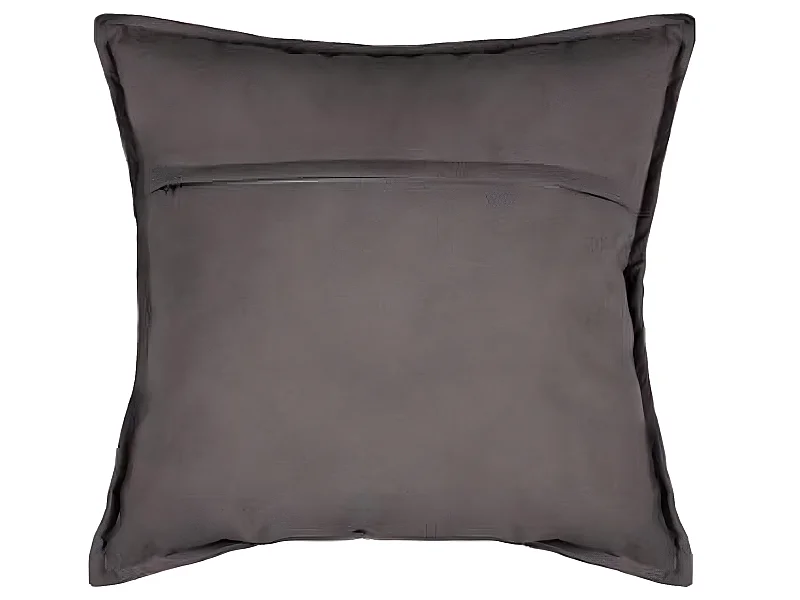 Lot de 4 coussins carrés déhoussables, coloris gris foncé - 45 x 45 cm