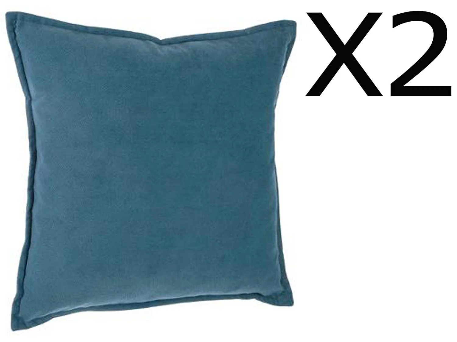 Lot de 2 coussins en polyester coloris bleu orage - Dim : L.45 x l.45 cm
