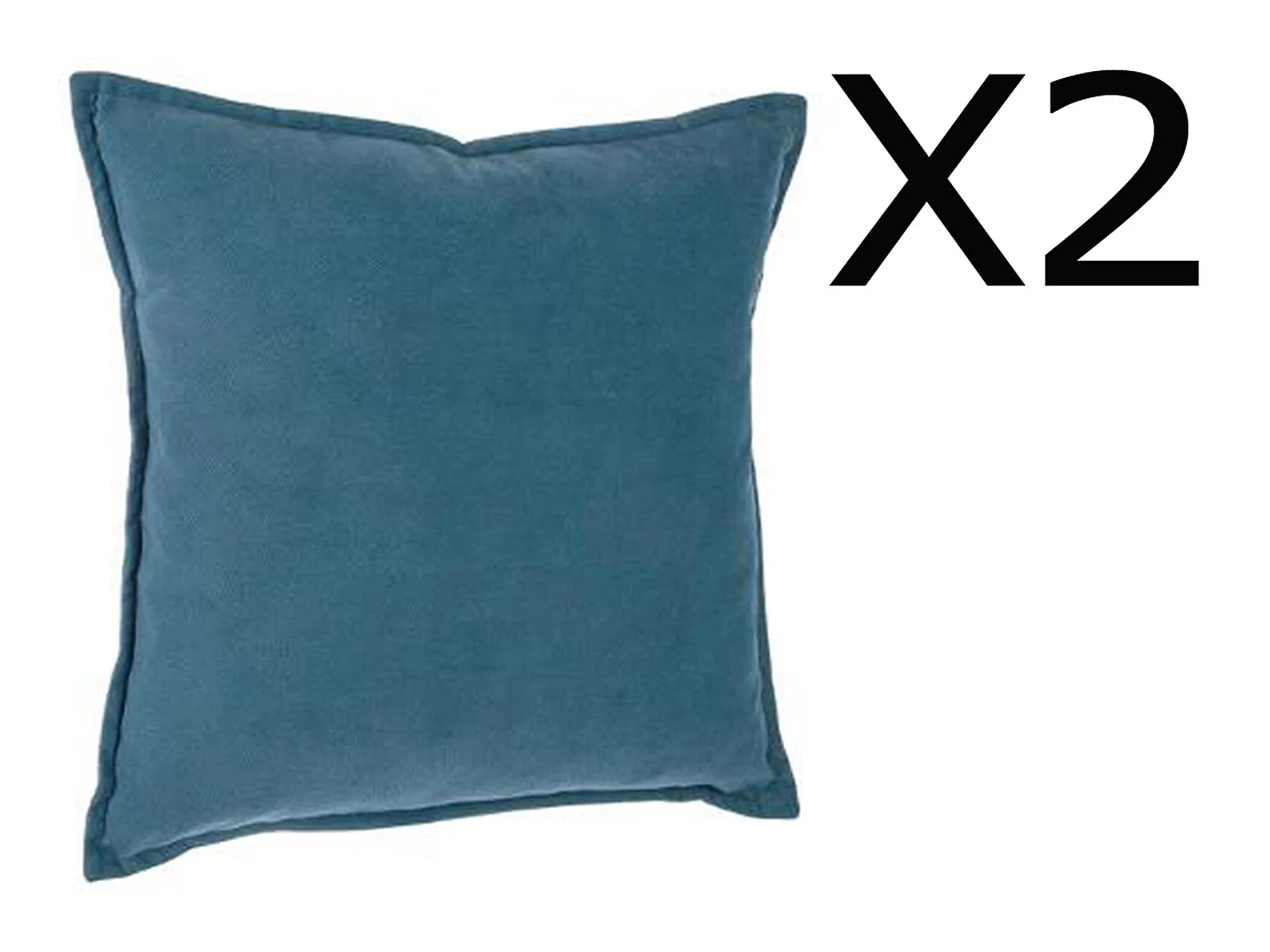 Lot de 2 coussins en polyester coloris bleu orage - Dim : L.45 x l.45 cm
