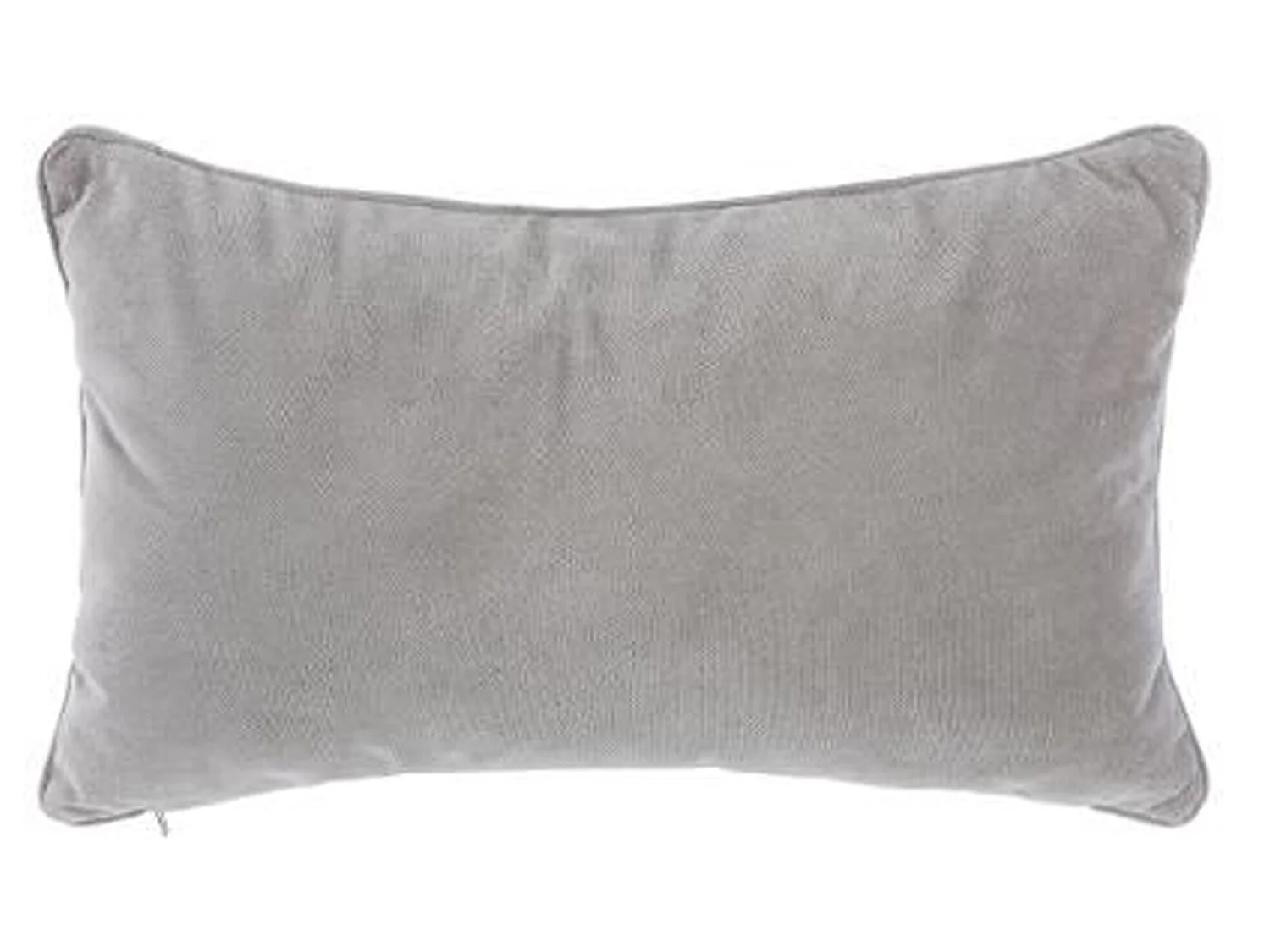 Lot de 2 coussins rectangulaires 100% polyester coloris gris clair - Dim : L.50 x l.30 cm