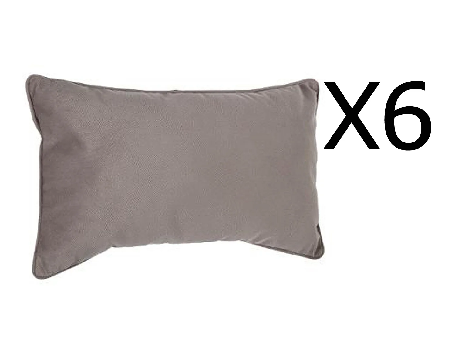 Lot de 6 coussins rectangulaires 100% polyester coloris taupe - Dim : L.50 x l.30 cm