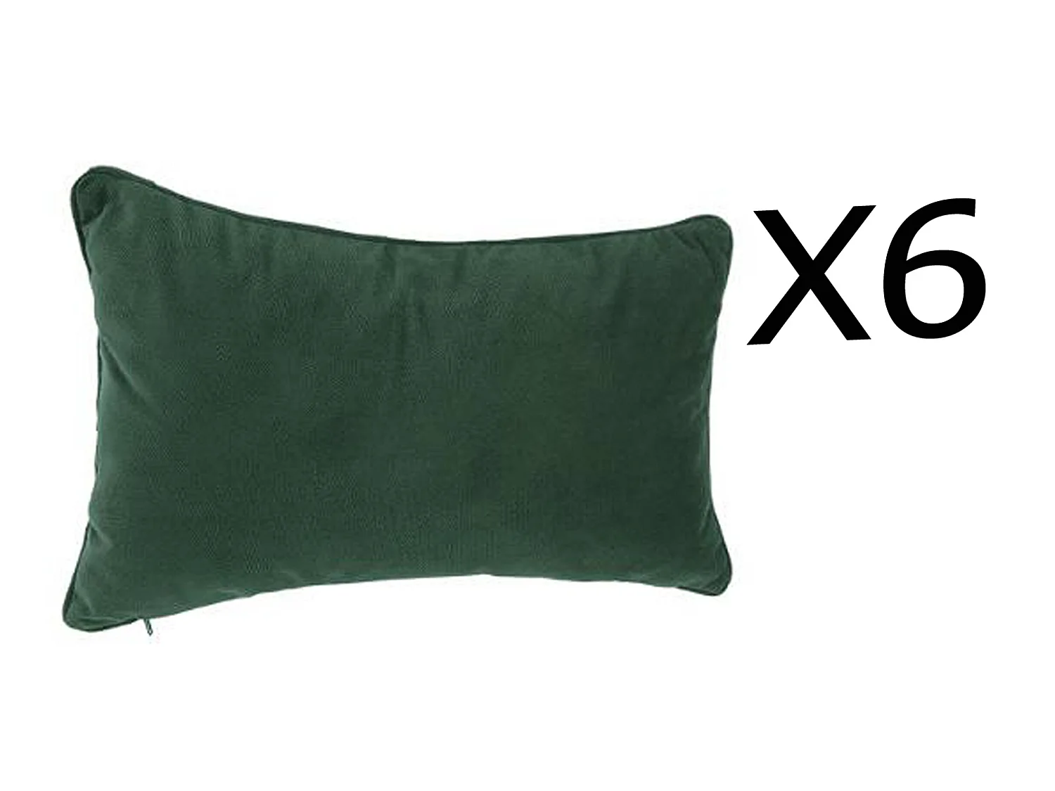 Lot de 6 coussins rectangulaires 100% polyester coloris vert - Dim : L.50 x l.30 cm