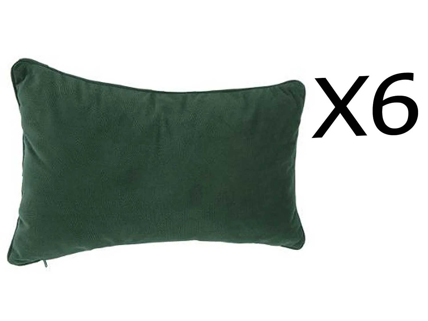Lot de 6 coussins rectangulaires 100% polyester coloris vert - Dim : L.50 x l.30 cm