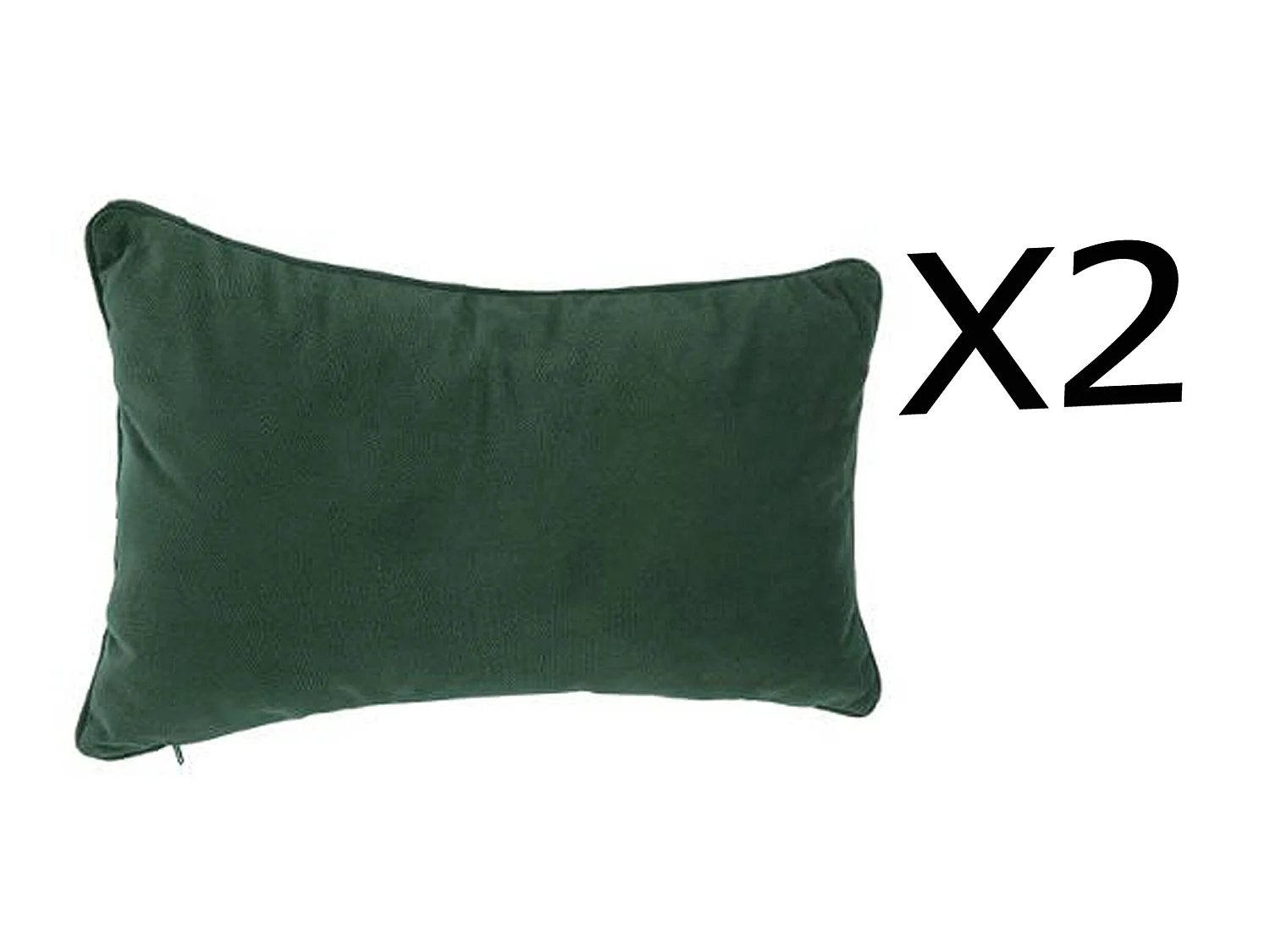 Lot de 2 coussins rectangulaires 100% polyester coloris vert - Dim : L.50 x l.30 cm