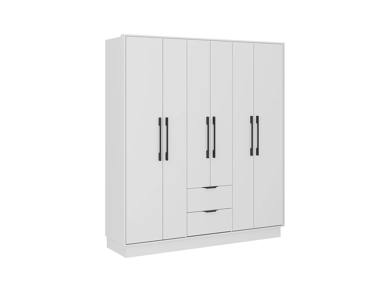 Armario 6 puertas y 2 cajones - L162 - Blanco - FEOVA