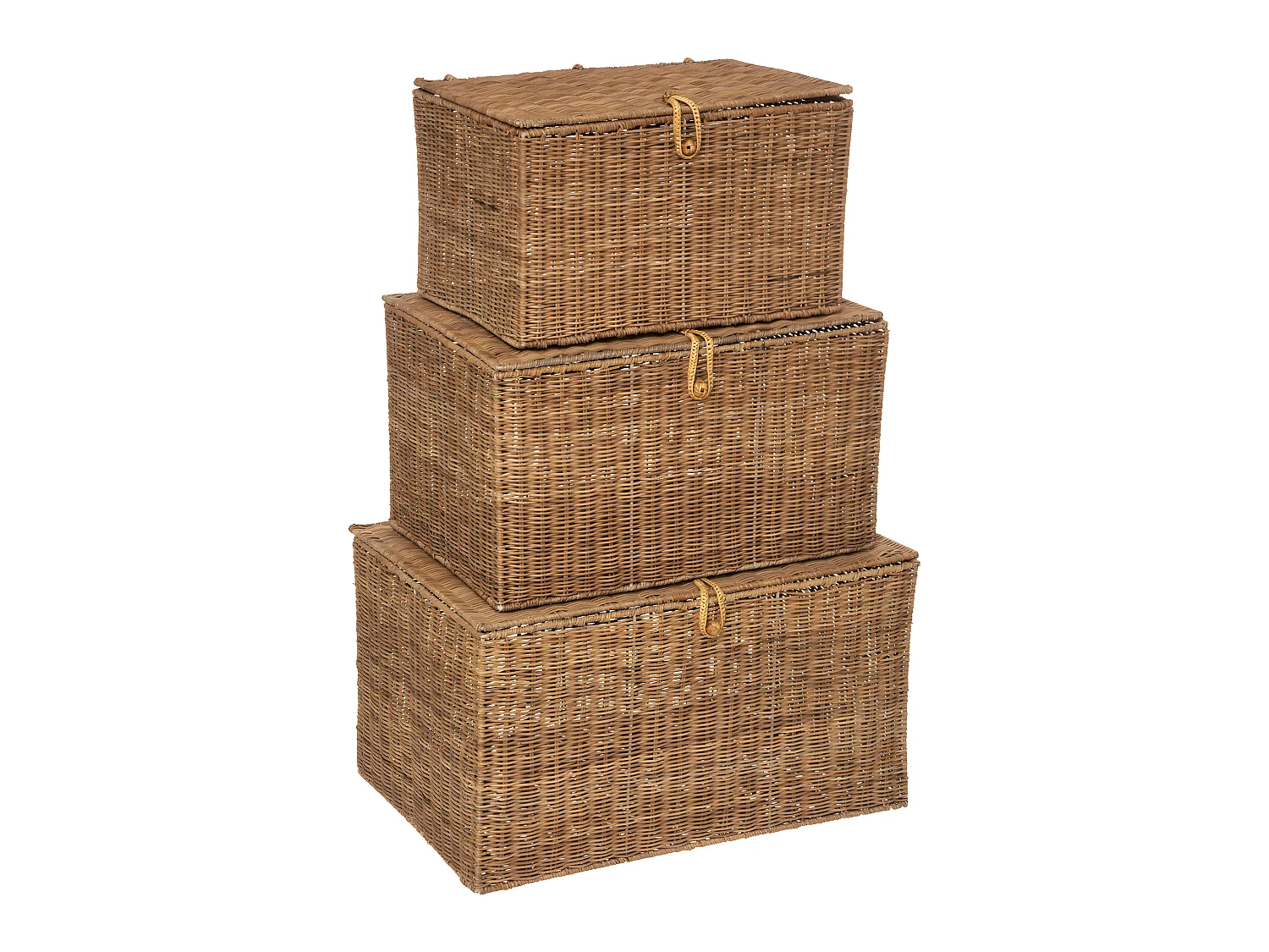 Set de 3 Malles de rangement en Rotin