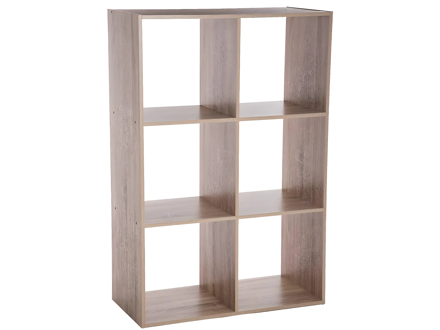 Etagère 6 cases en panneaux de particules naturel - Dim :L.67.6 x P.32 x H.100.5 cm