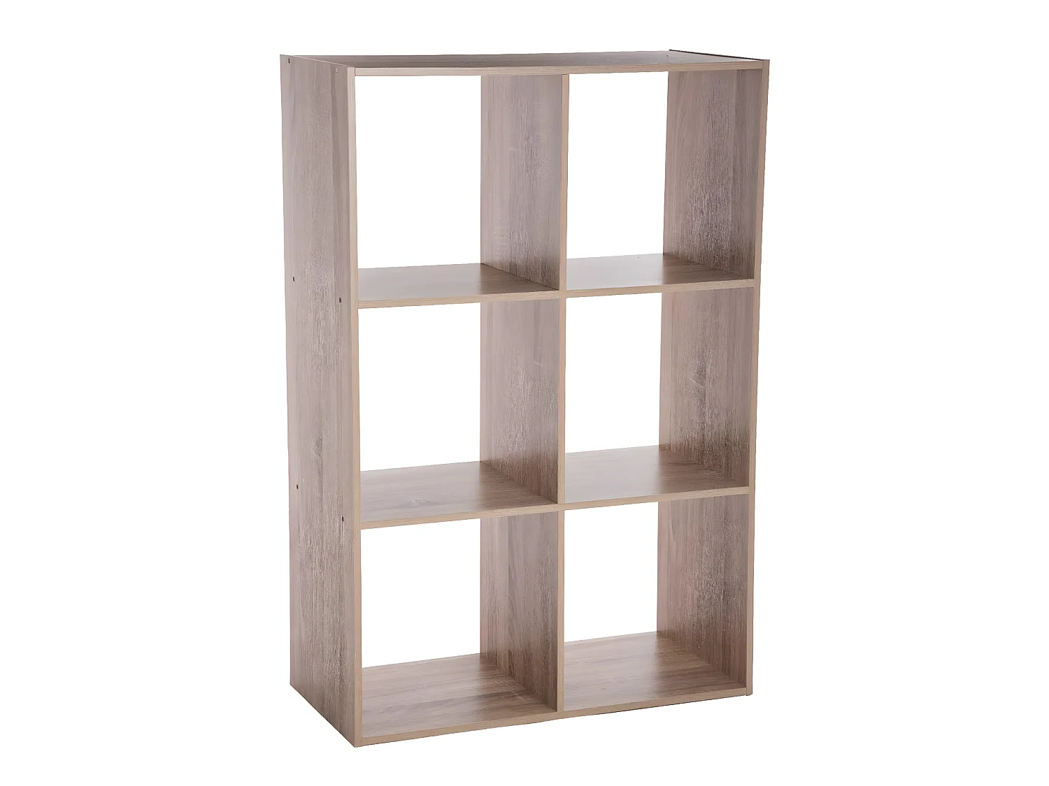 Etagère 6 cases en panneaux de particules naturel - Dim :L.67.6 x P.32 x H.100.5 cm