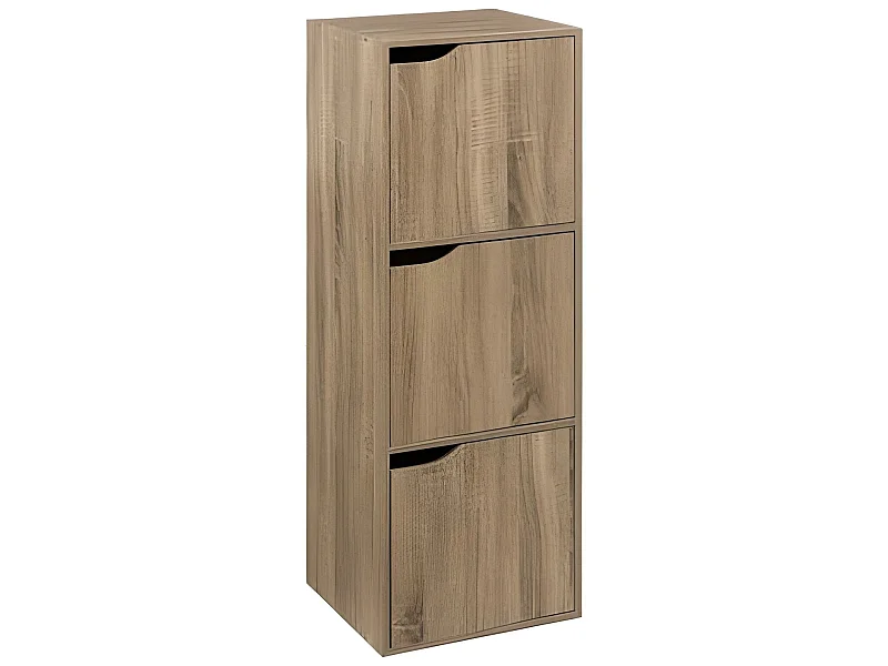 Etagère avec 3 cases en bois coloris naturel - longueur 34,20 x profondeur 32 x hauteur 105 cm