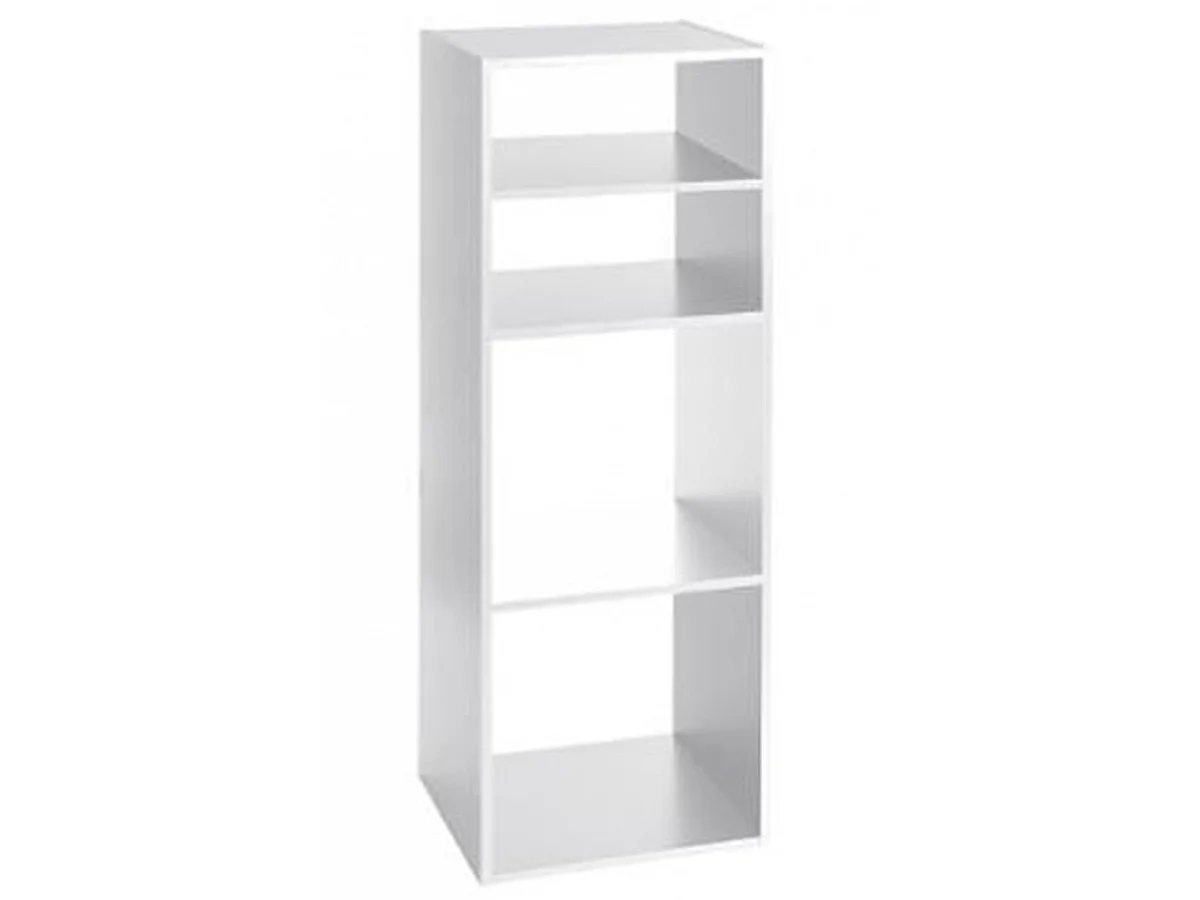 Etagère en panneau de particules, blanc - Dim : L.34.4 x P.32 x H.100.5 cm