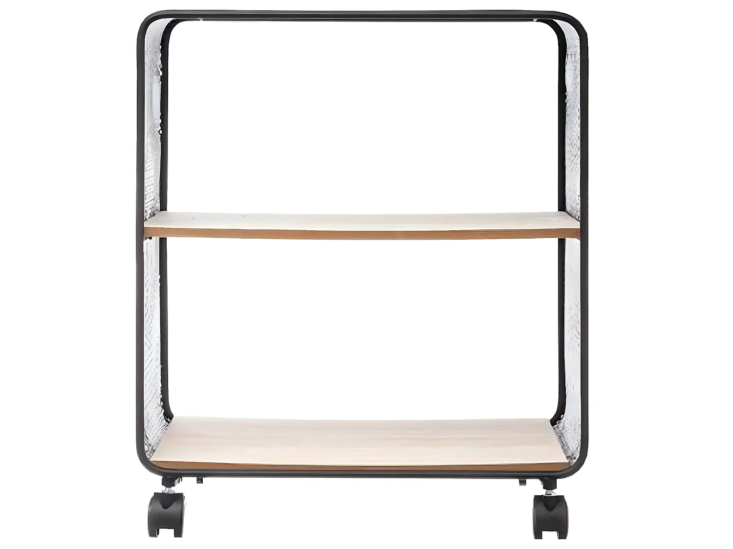 Etagère en métal noir et bois naturel - L.43 x P.28 x H. 51 cm