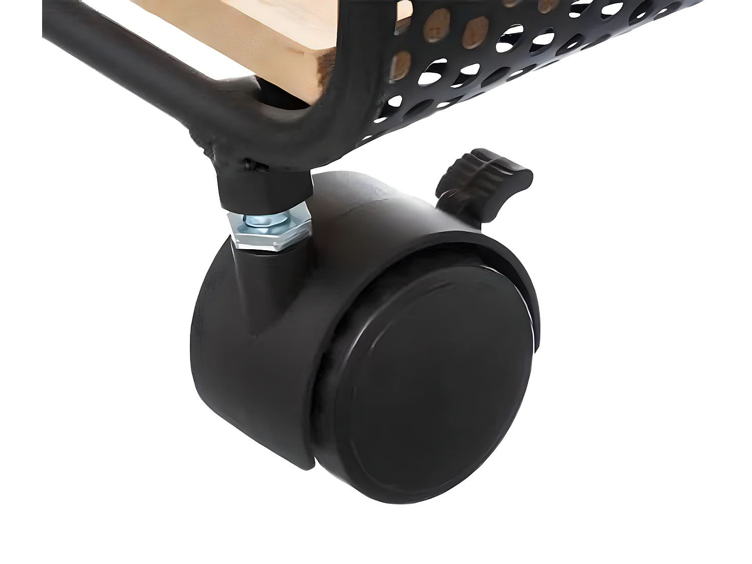 Etagère en métal noir et bois naturel - L.43 x P.28 x H. 51 cm