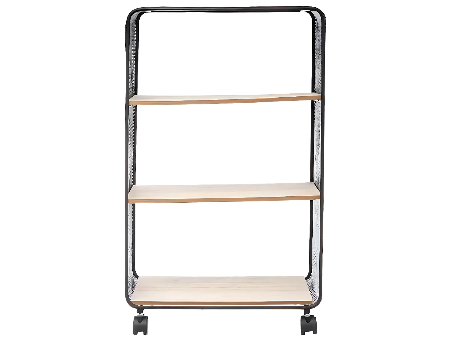 Etagère en métal noir et bois naturel - L.43 x P.28 x H. 73 cm