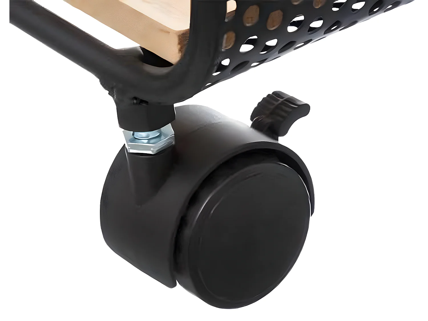 Etagère en métal noir et bois naturel - L.43 x P.28 x H. 73 cm