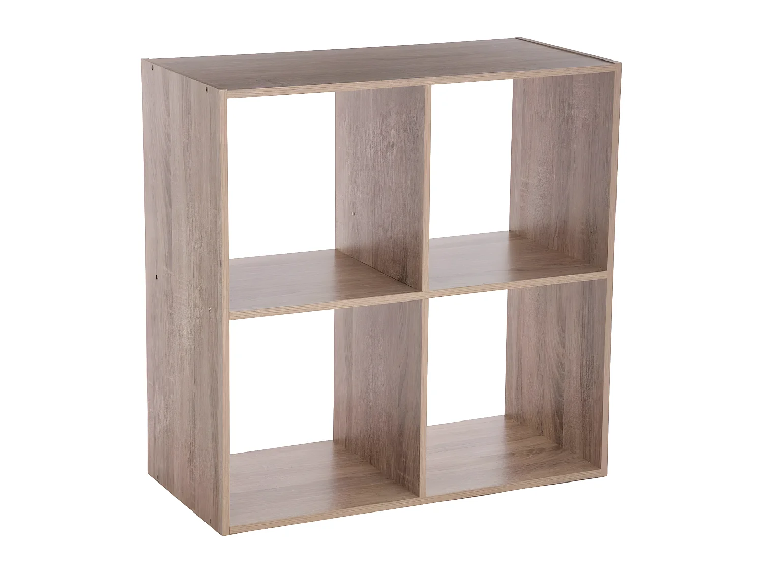 Etagère 4 cases en panneaux de particules naturel - Dim : L.67,6 x P.32 x H.67,6 cm