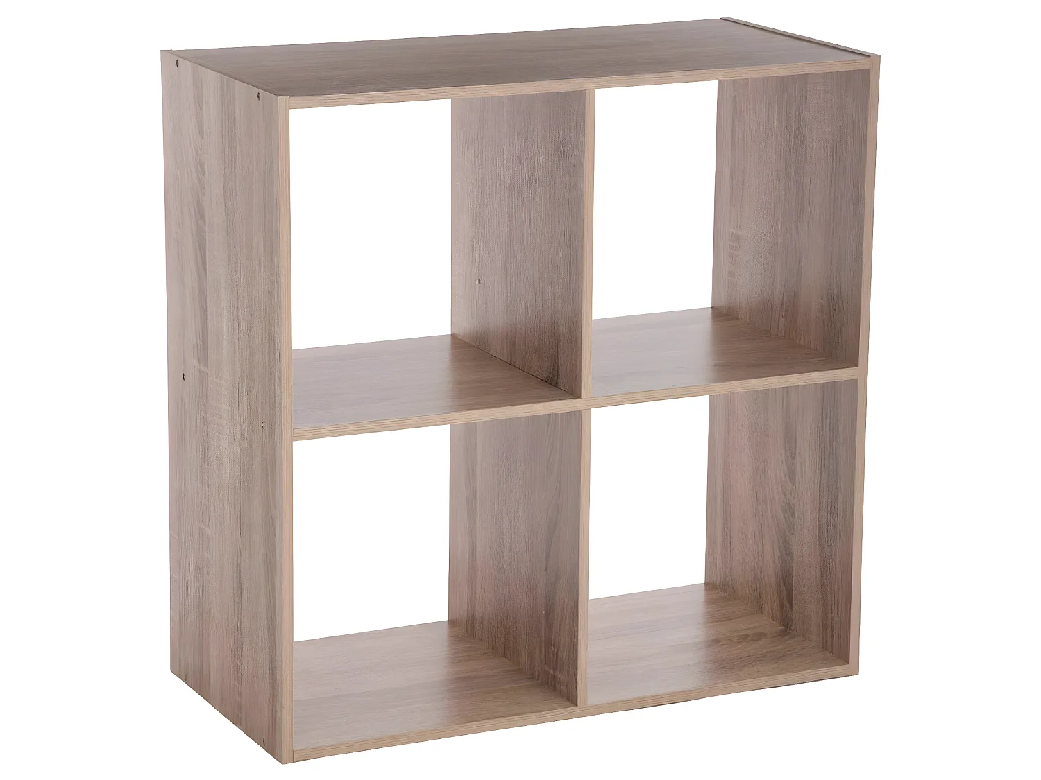Etagère 4 cases en panneaux de particules naturel - Dim : L.67,6 x P.32 x H.67,6 cm