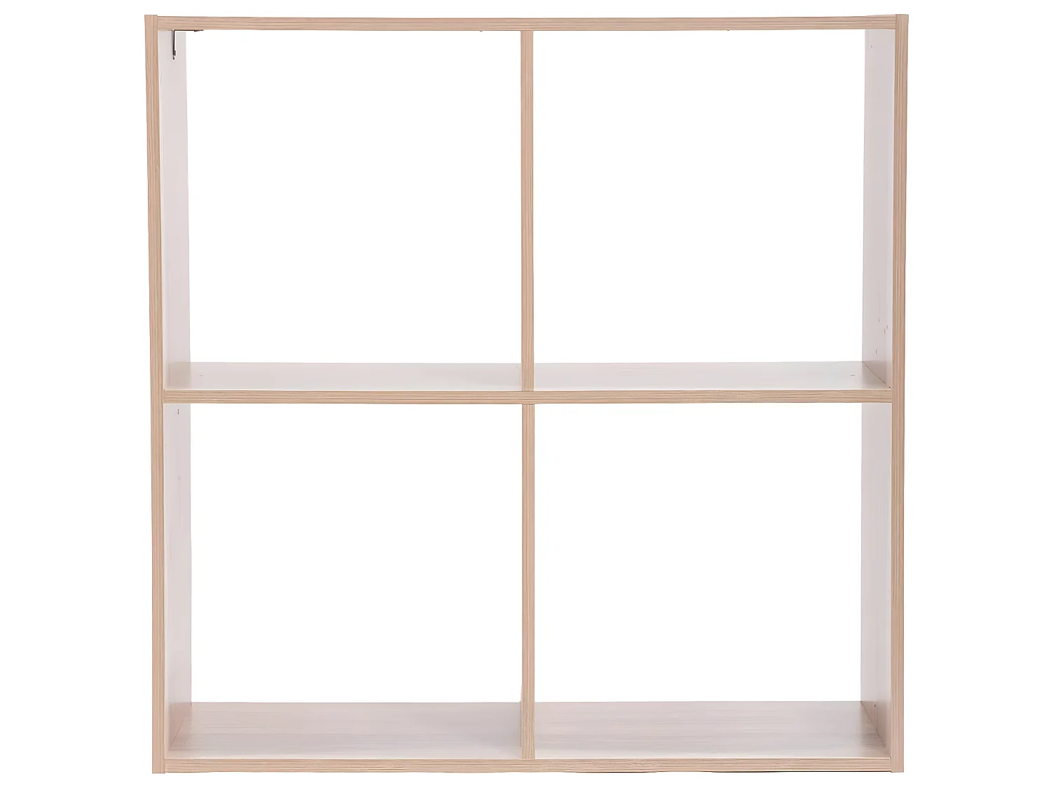 Etagère 4 cases en panneaux de particules naturel - Dim : L.67,6 x P.32 x H.67,6 cm