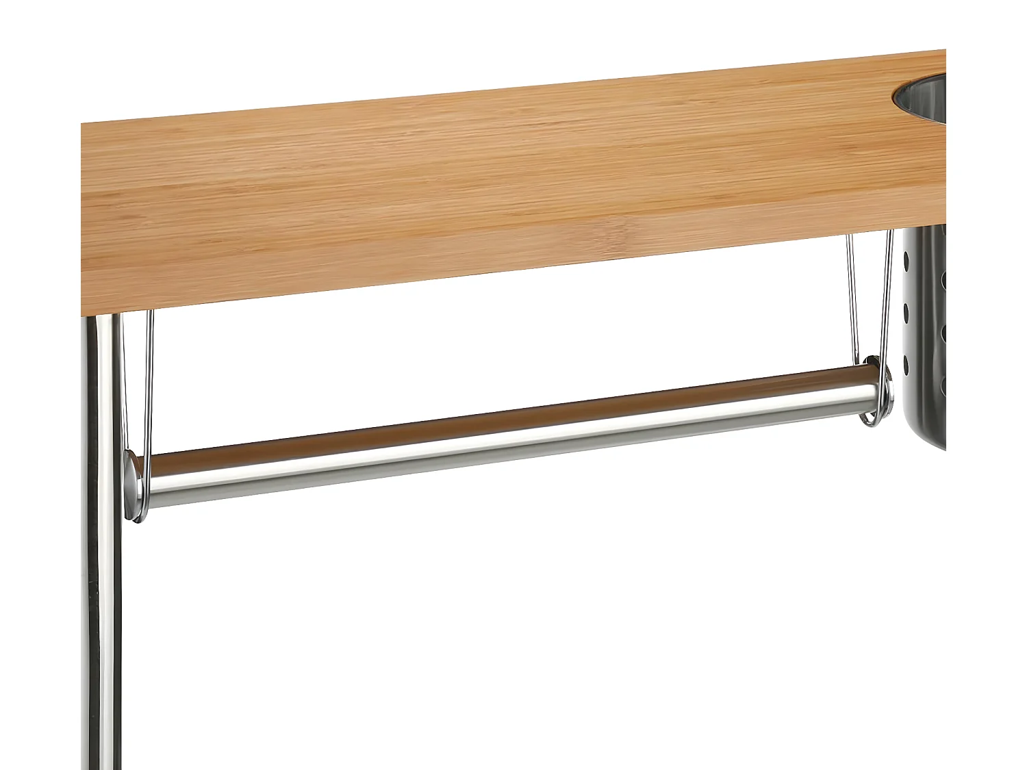 Etagère porte ustensile + essuie tout en bambou naturel - Dim : L.55 x l.20 x H.21cm