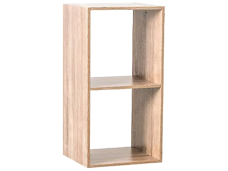 Étagère 2 cases en panneaux de particules naturel - Dim : L.34.4 x P.32 x H.67.6 cm