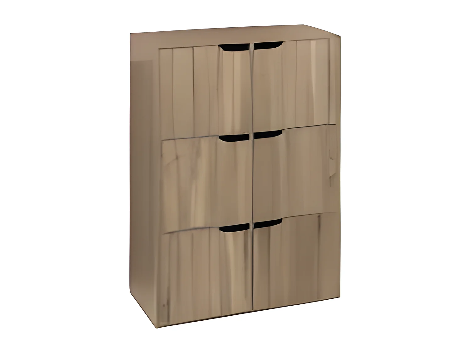 Etagère avec 6 cases en bois coloris naturel - longueur 67,5 x profondeur 32 x hauteur 100,5 cm