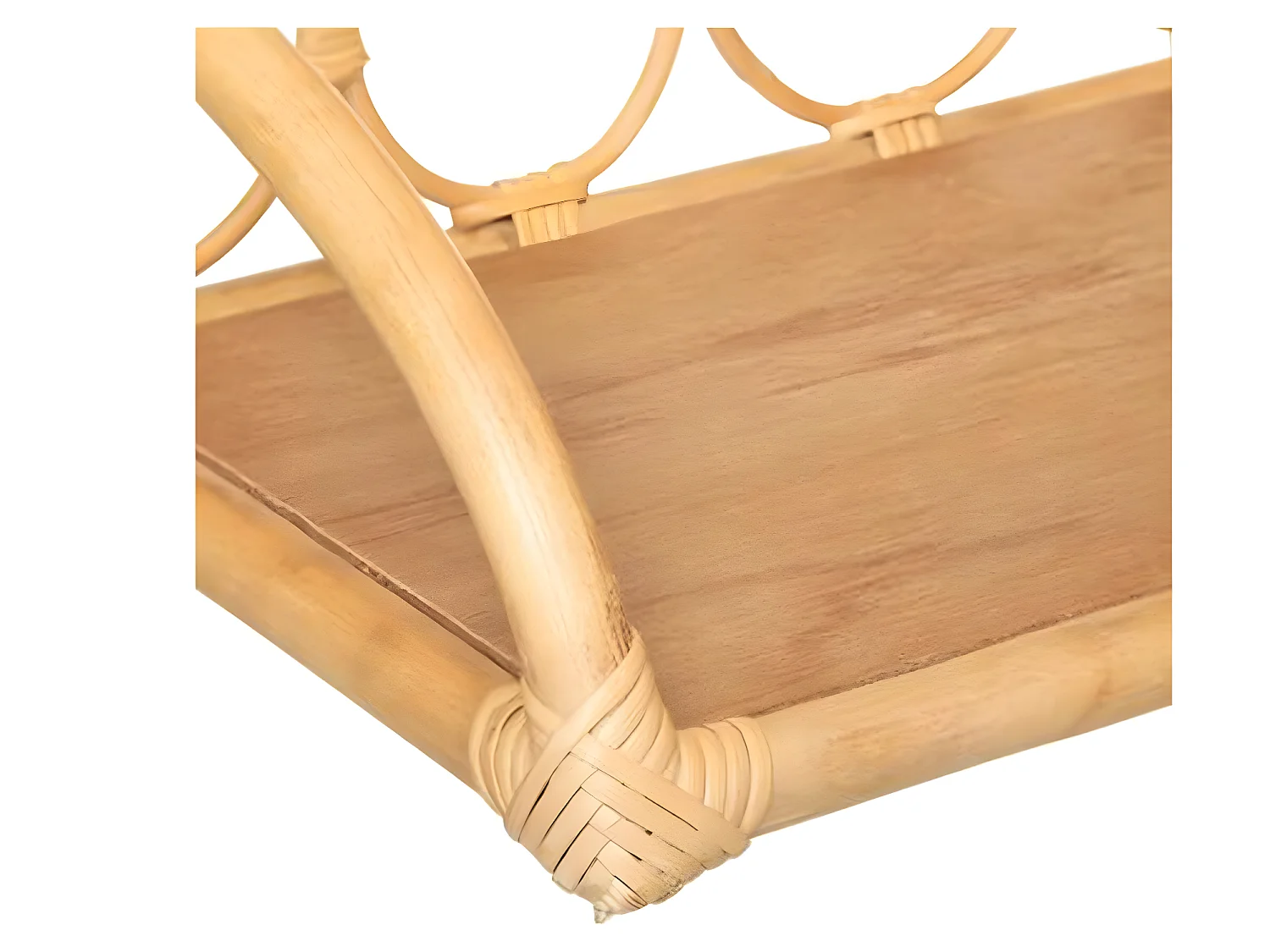 Etagère en rotin coloris naturel - L. 57 x P. 23 x H. 24 cm