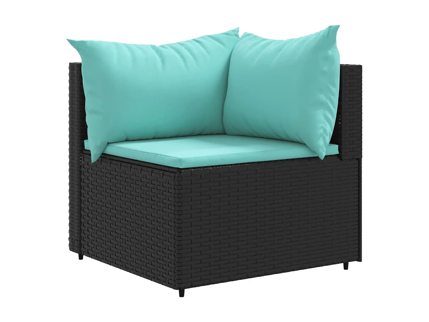 Set Salotto da Giardino con Cuscini 9pz Nero in Polyrattan