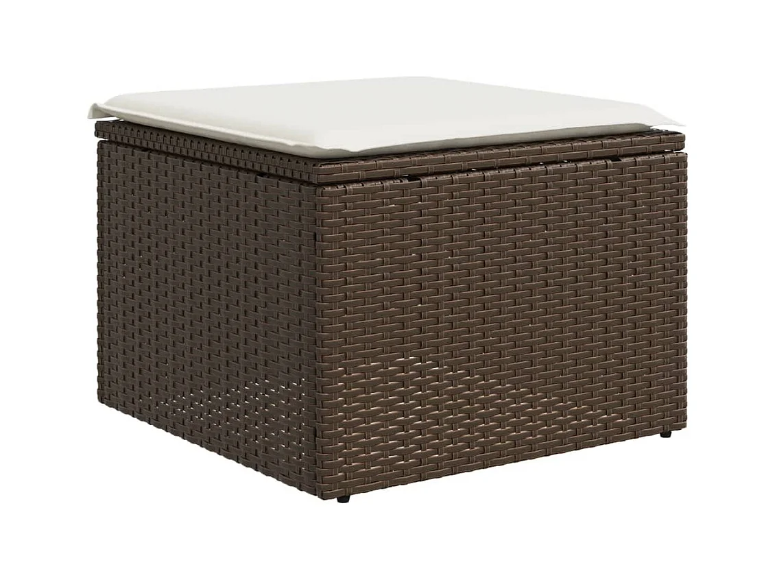 Salon de jardin avec coussins 9 pcs marron résine tressée