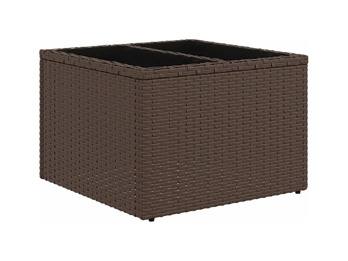 Salon de jardin avec coussins 9 pcs marron résine tressée