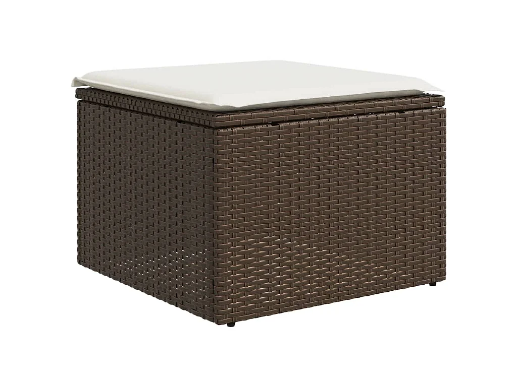 9-delige Loungeset met kussens poly rattan bruin