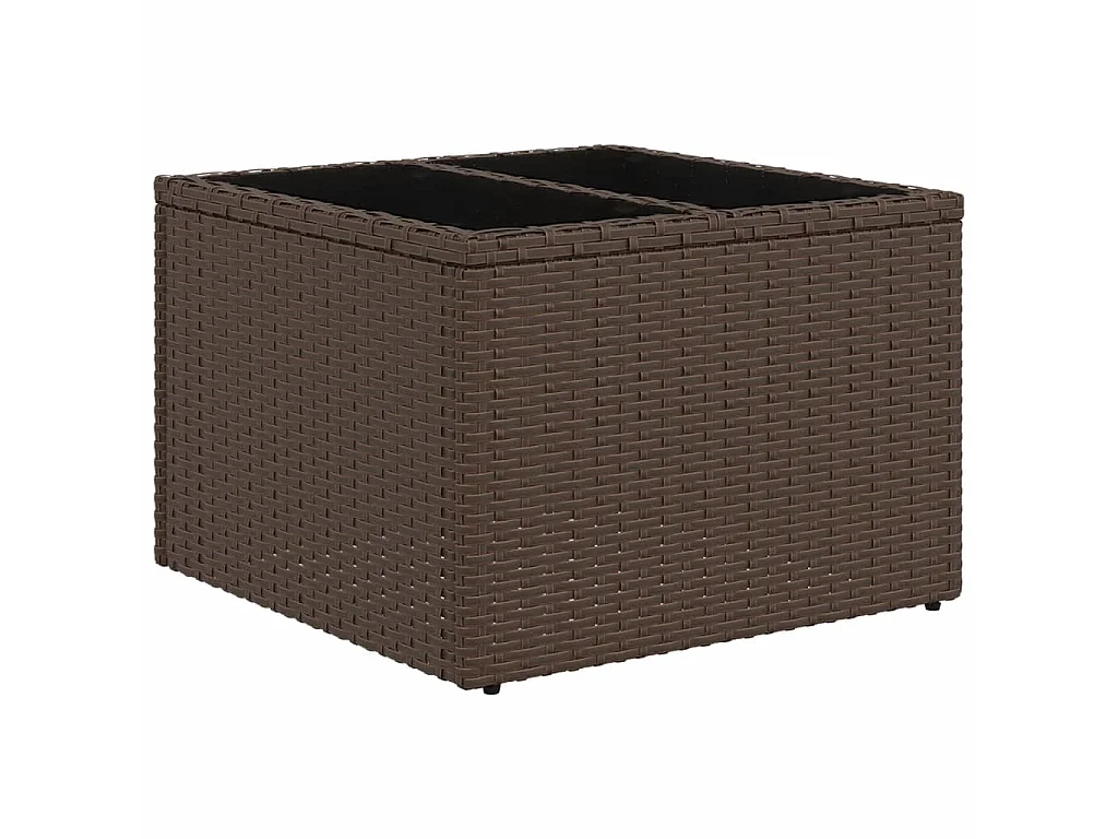 9-delige Loungeset met kussens poly rattan bruin