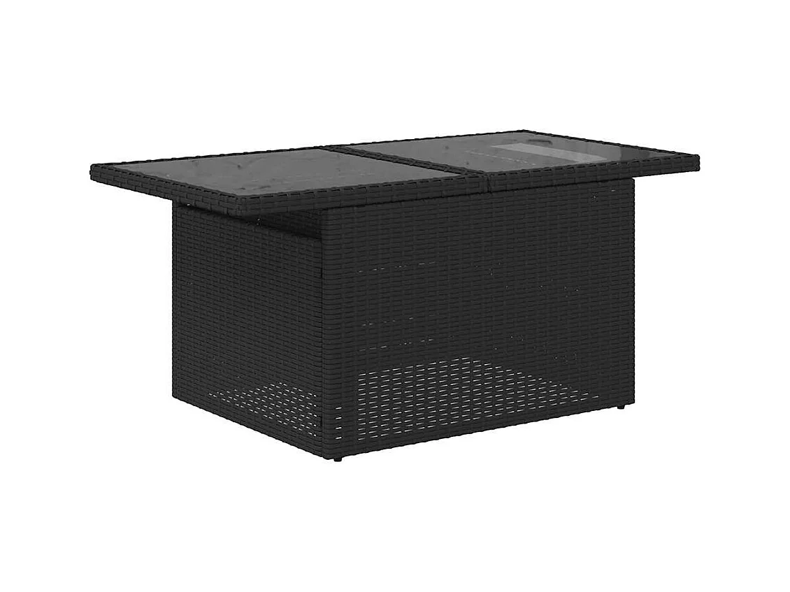 Salon de jardin 8 pcs avec coussins noir résine tressée