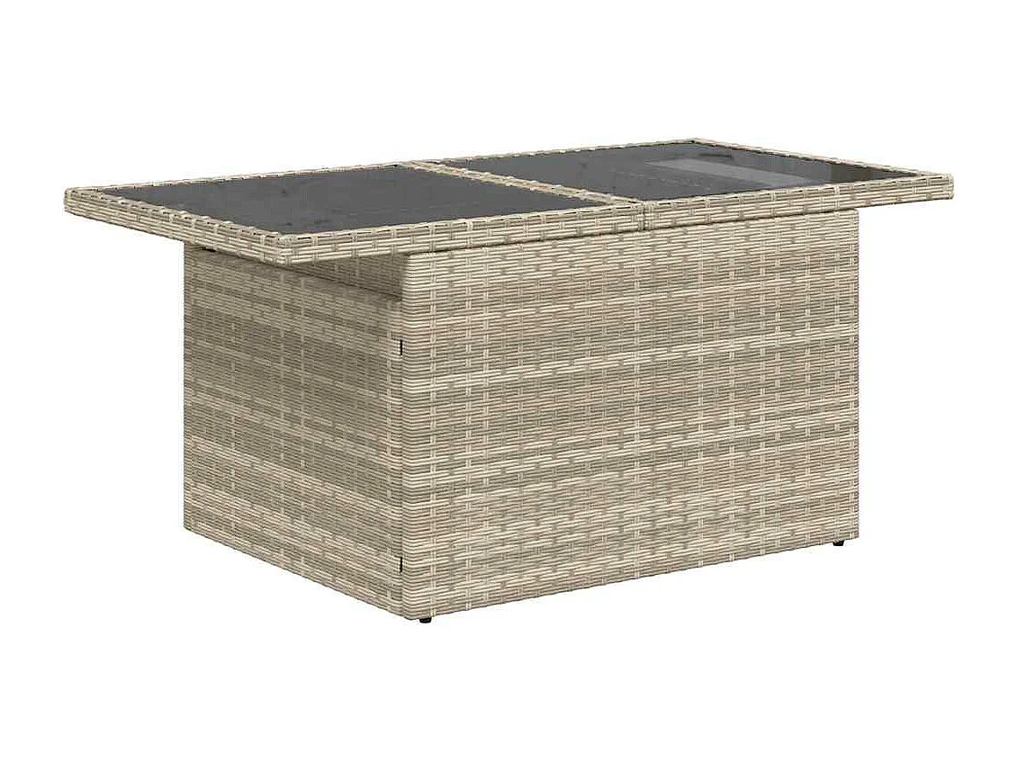 10-delige Loungeset met kussens poly rattan lichtgrijs