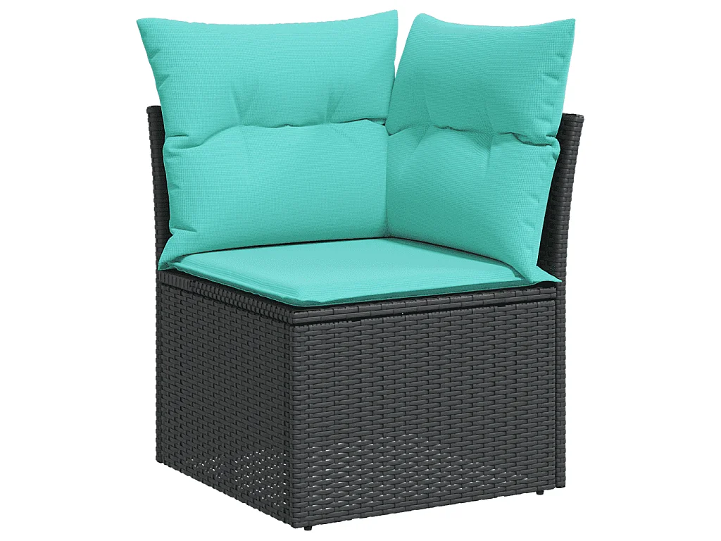 Salon de jardin avec coussins 10 pcs beige résine tressée