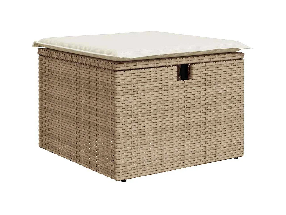 9-tlg. Garten-Sofagarnitur mit Kissen Beige Poly Rattan
