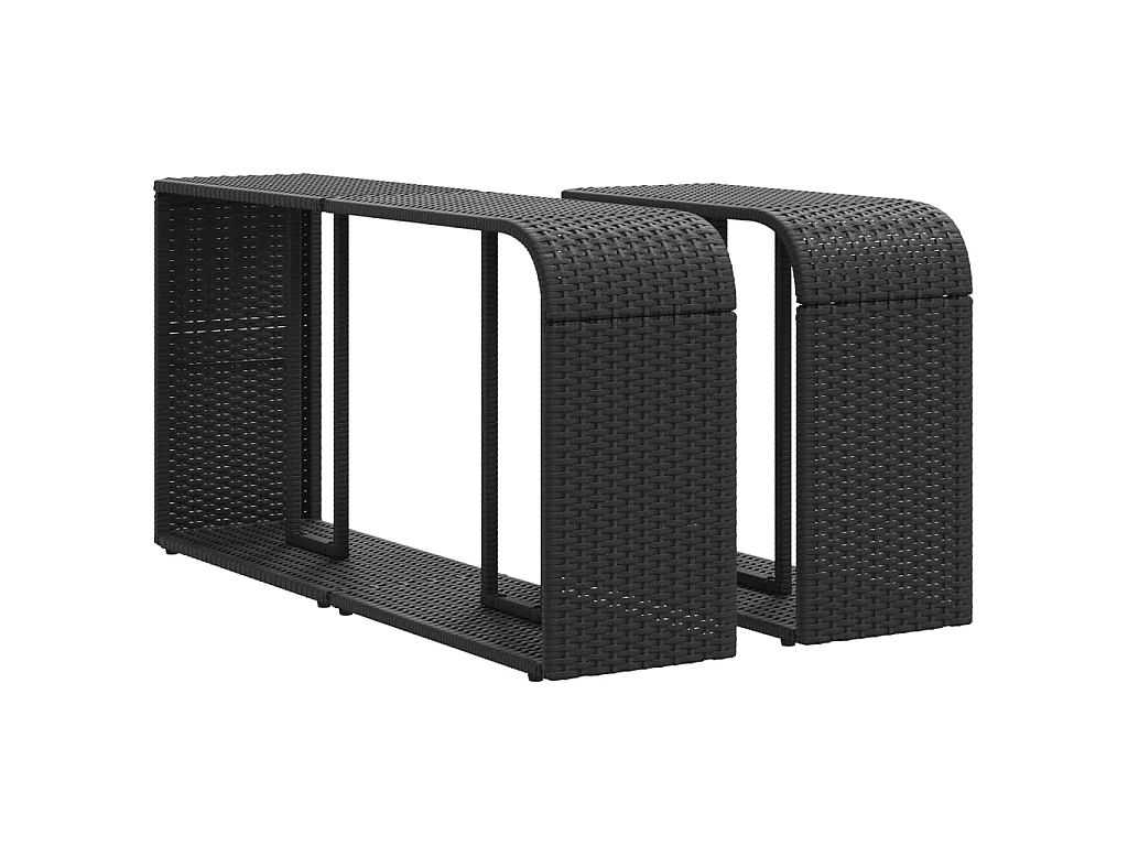 10-delige Loungeset met kussens poly rattan bruin