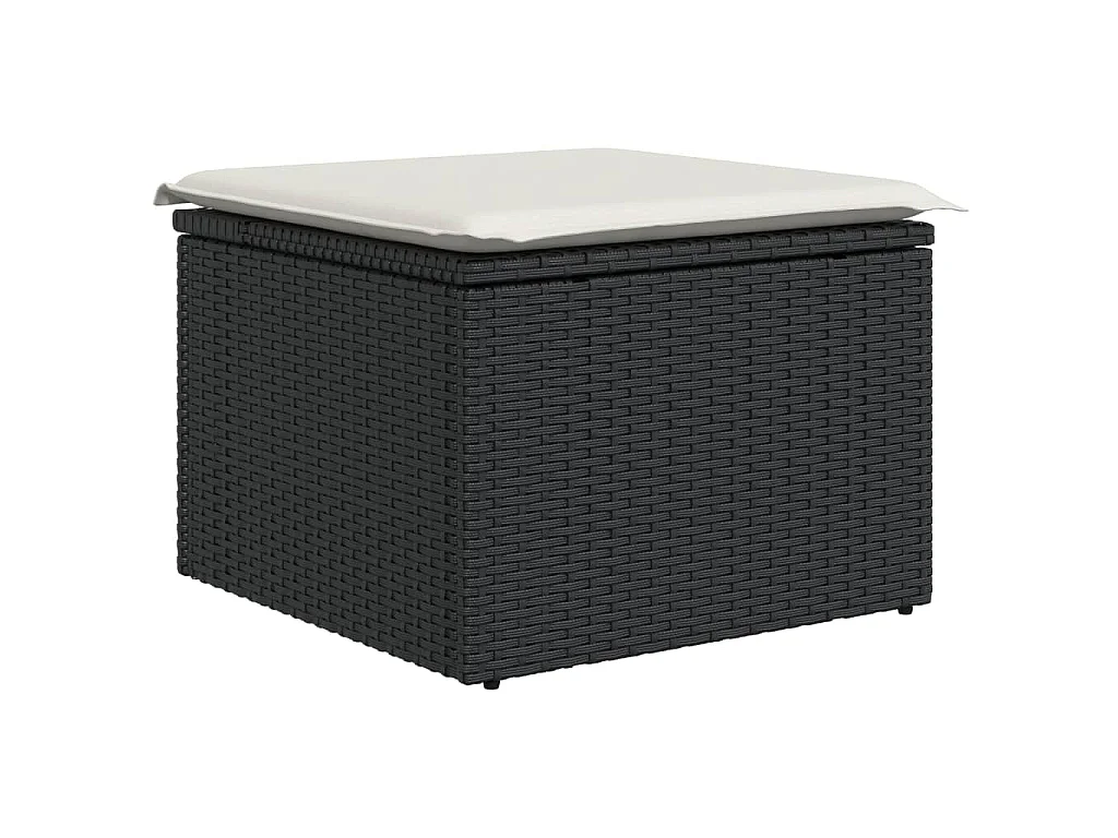 10-delige Loungeset met kussens poly rattan bruin