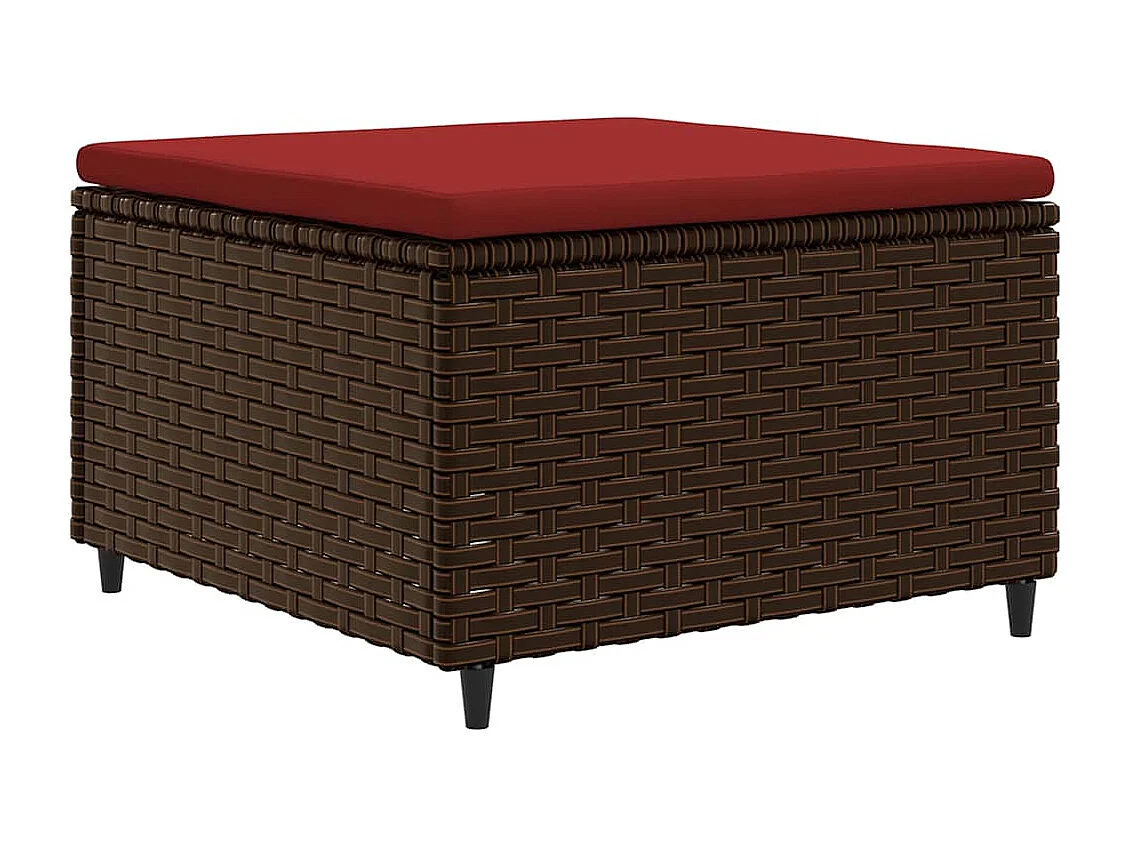 8-delige Loungeset met kussens poly rattan bruin