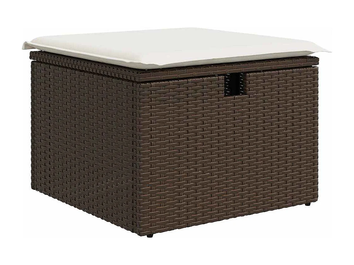 9-tlg. Garten-Sofagarnitur mit Kissen Braun Poly Rattan