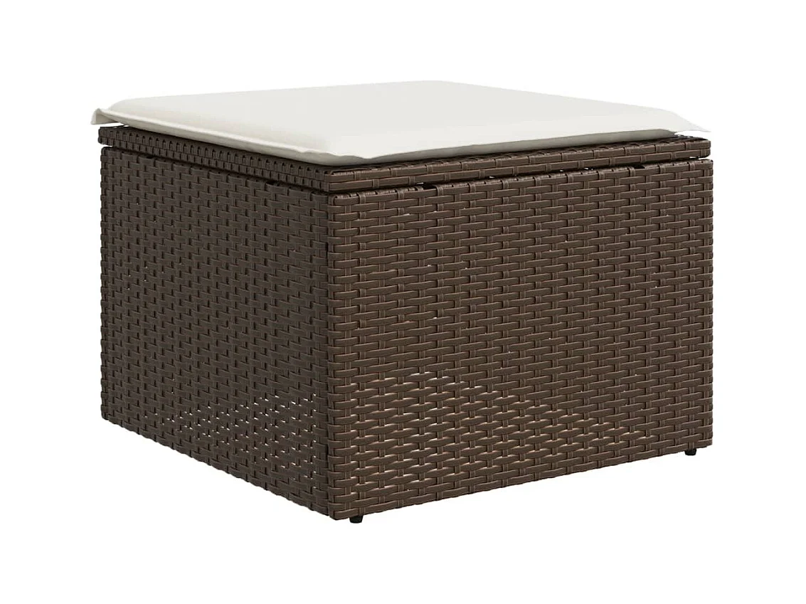 Salon de jardin 8 pcs avec coussins marron résine tressée